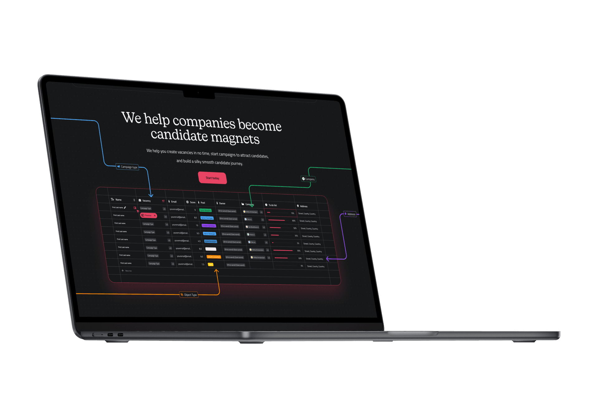 A screenshot of the website's header