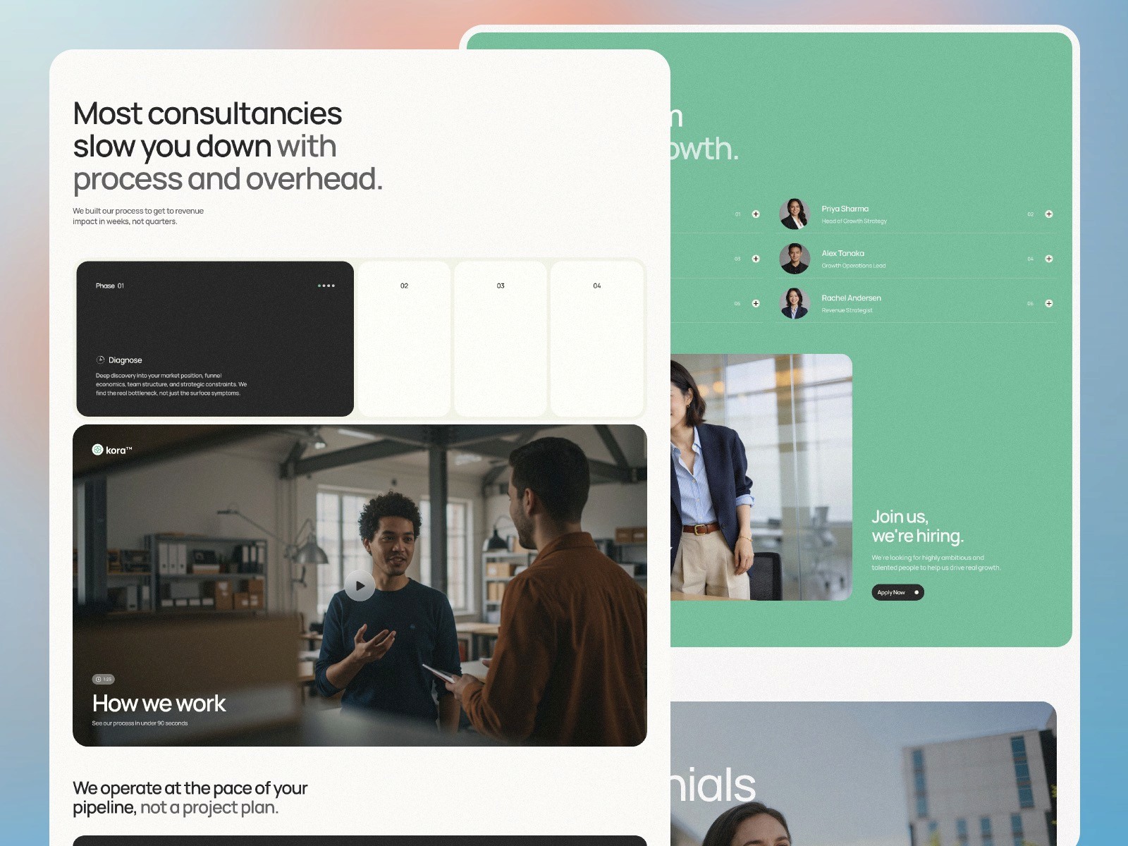 KYMA template pricing section design
