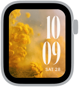 lemon haze Apple Watch face preview 3 featuring watercolor, abstract, gradient, and summer.