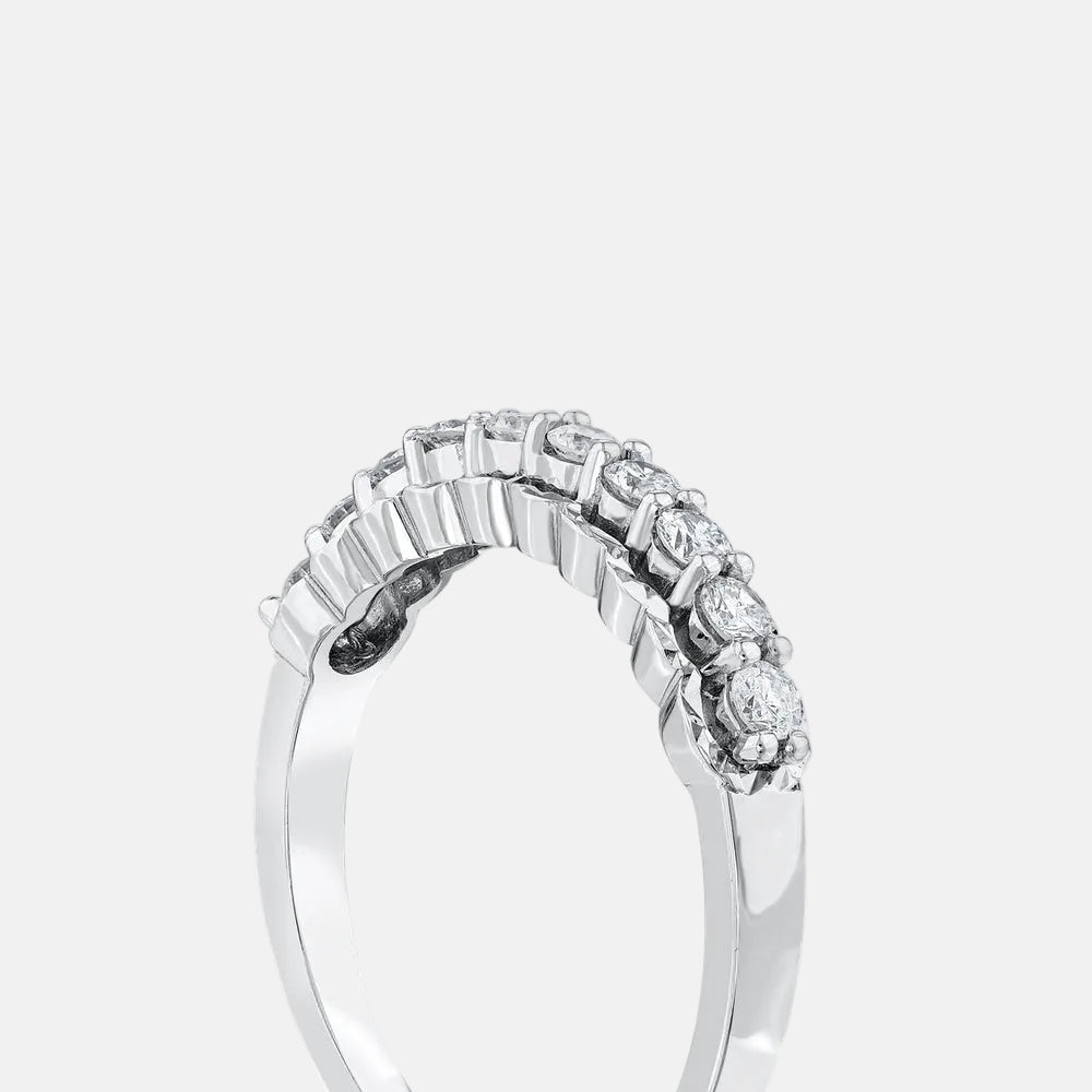 0.20 Karat G SI2 Pırlanta Yarım Tur 14 Ayar Beyaz Altın Yüzük