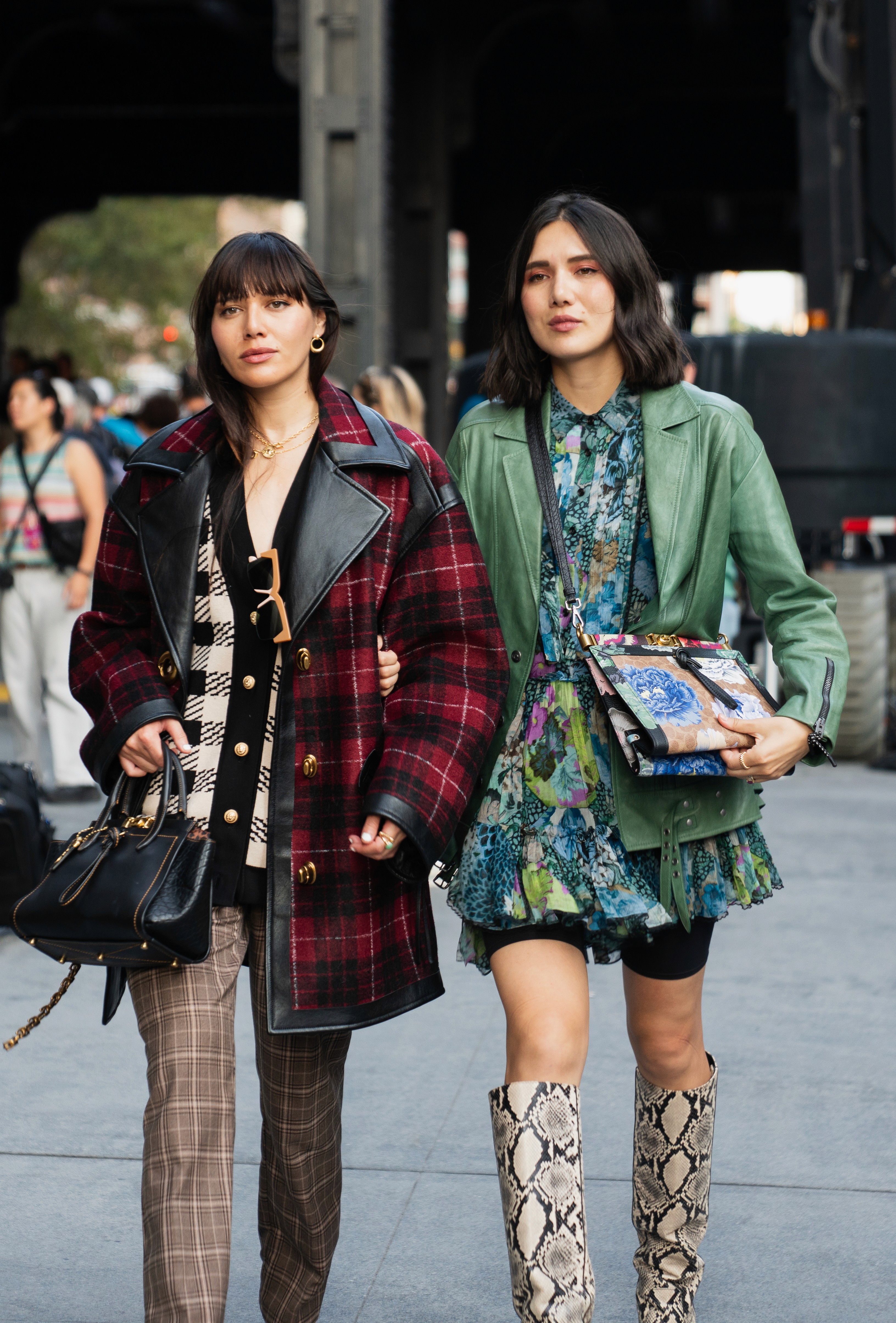 Models outside Chelsea NYFW show