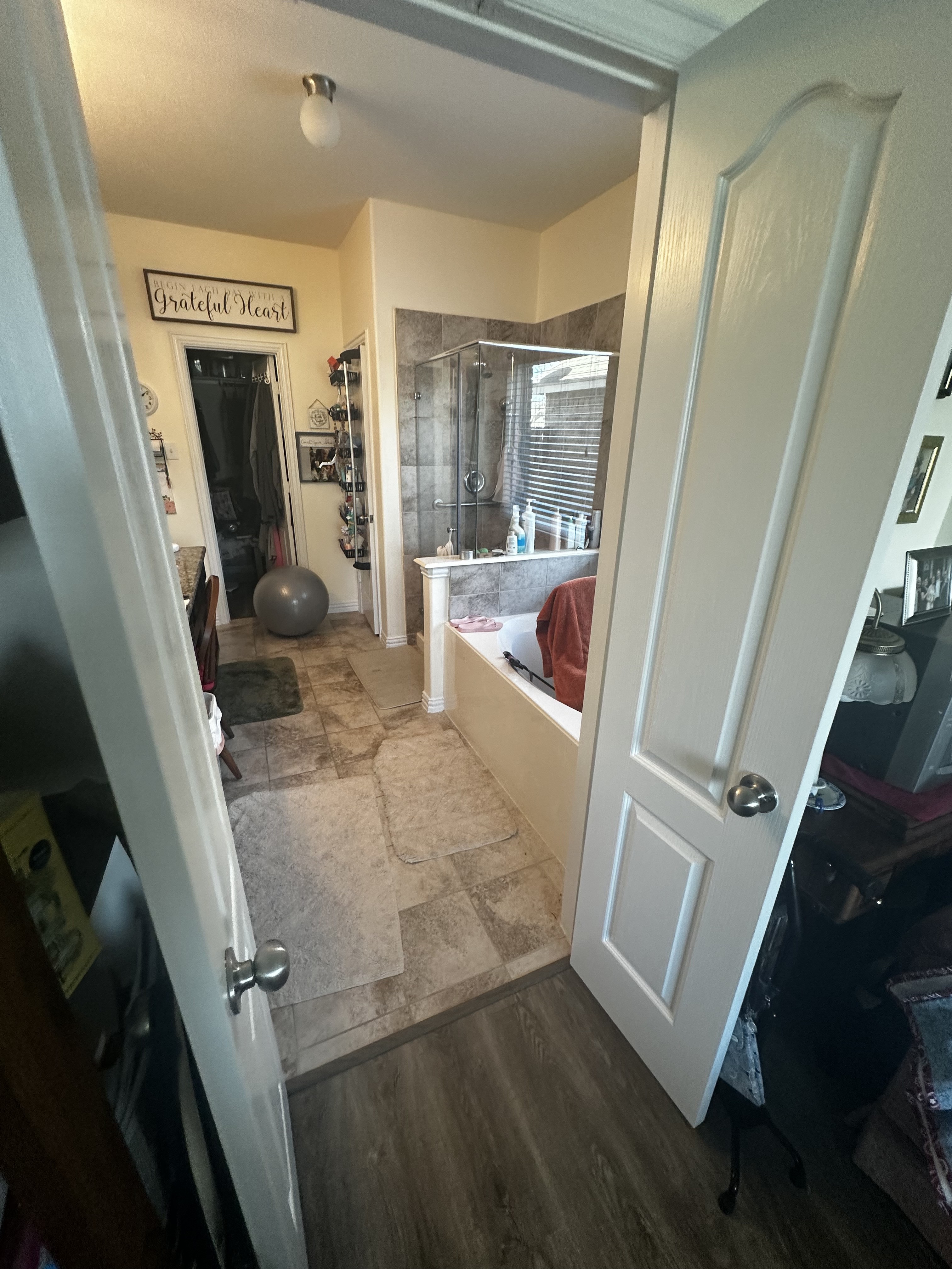 Zero-entry roll-in shower remodel