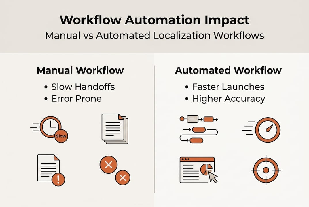 Infographic comparing manual and automated workflows