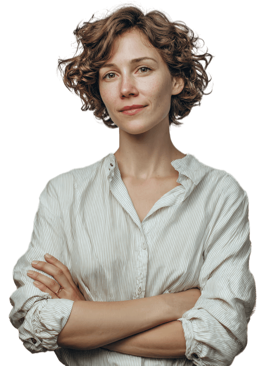 woman smiling wearing denim jacket