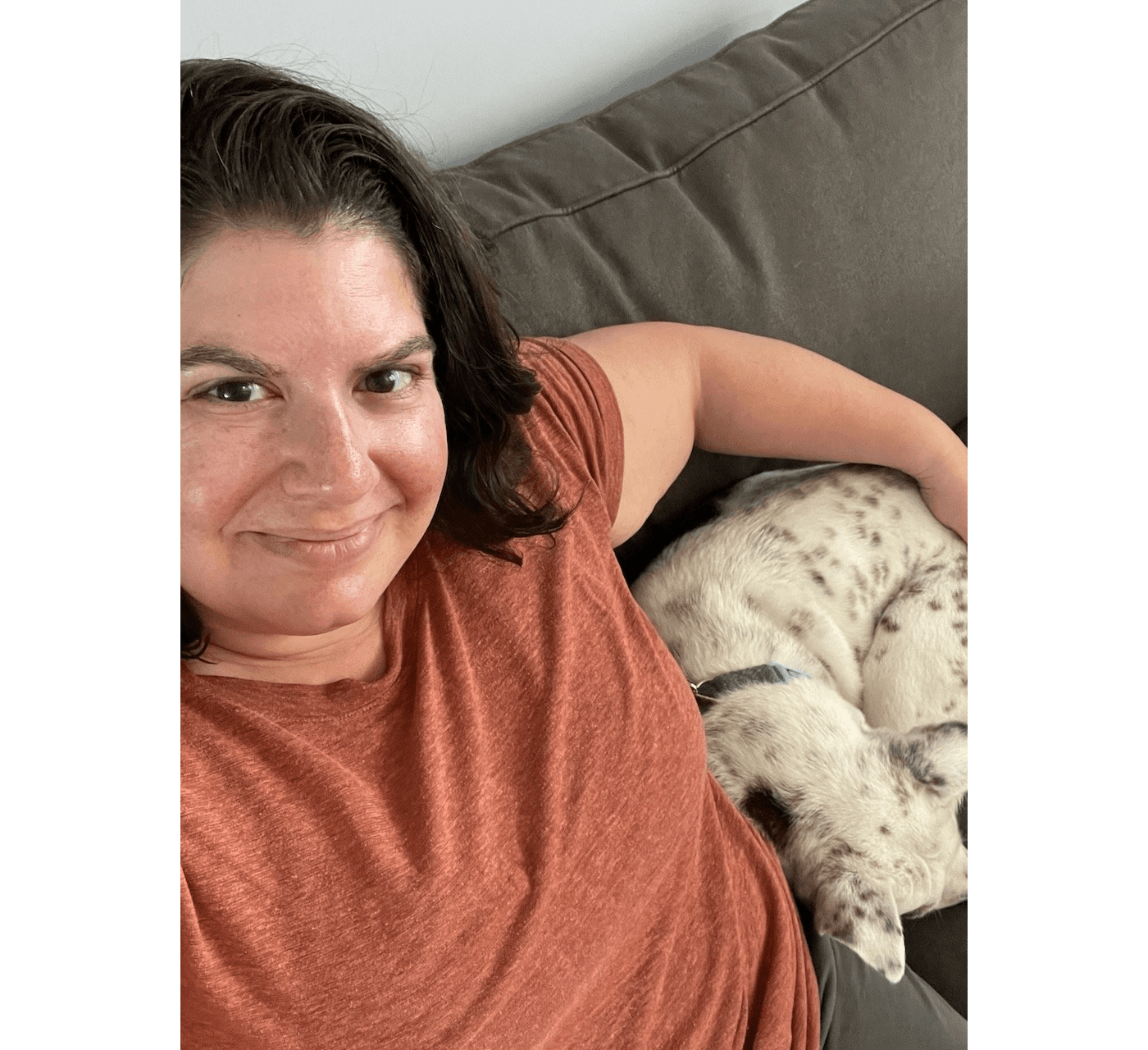 Daisy and Alison snuggling