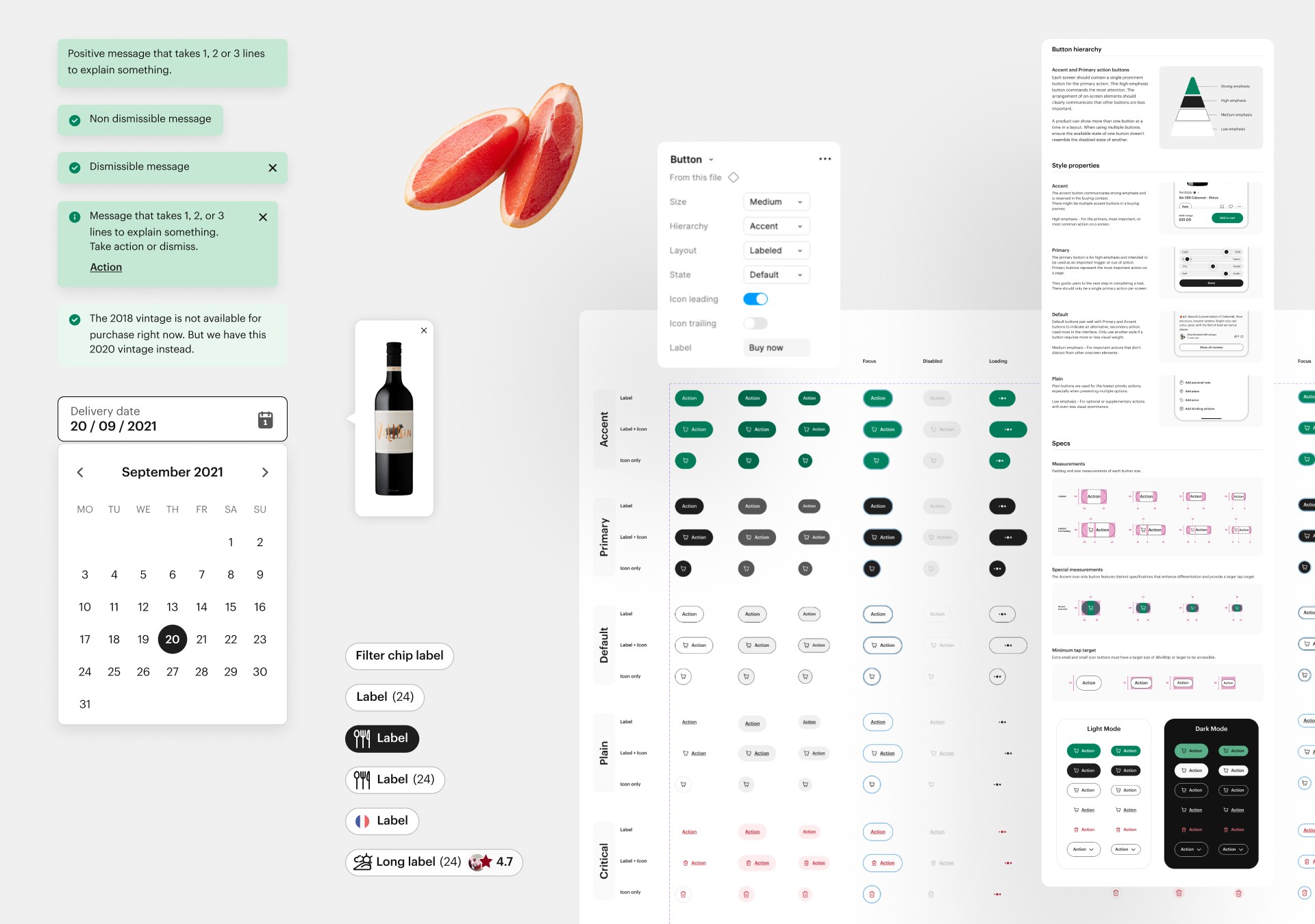 components from vivino design system