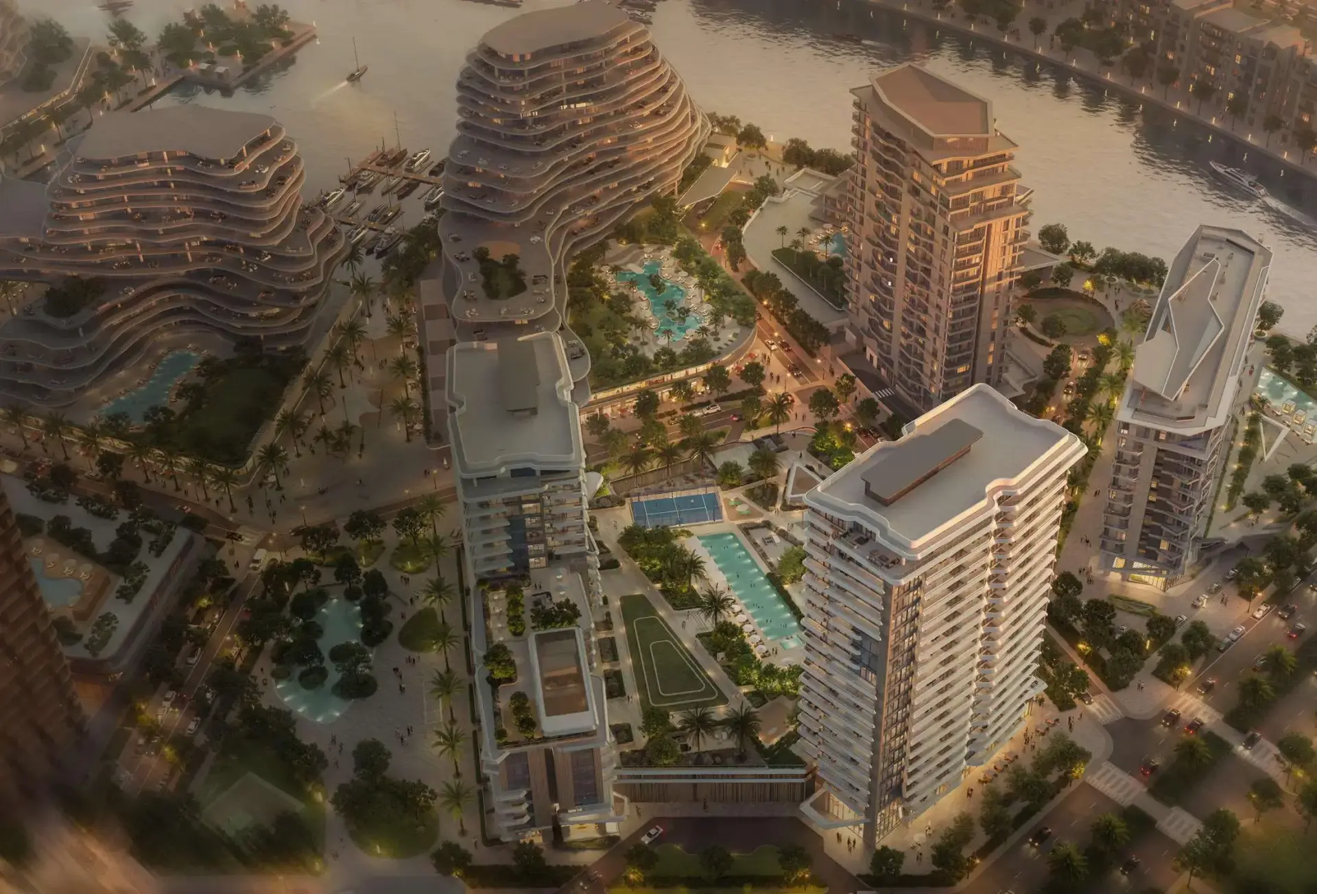 Solera Downtown Mina building aerial view