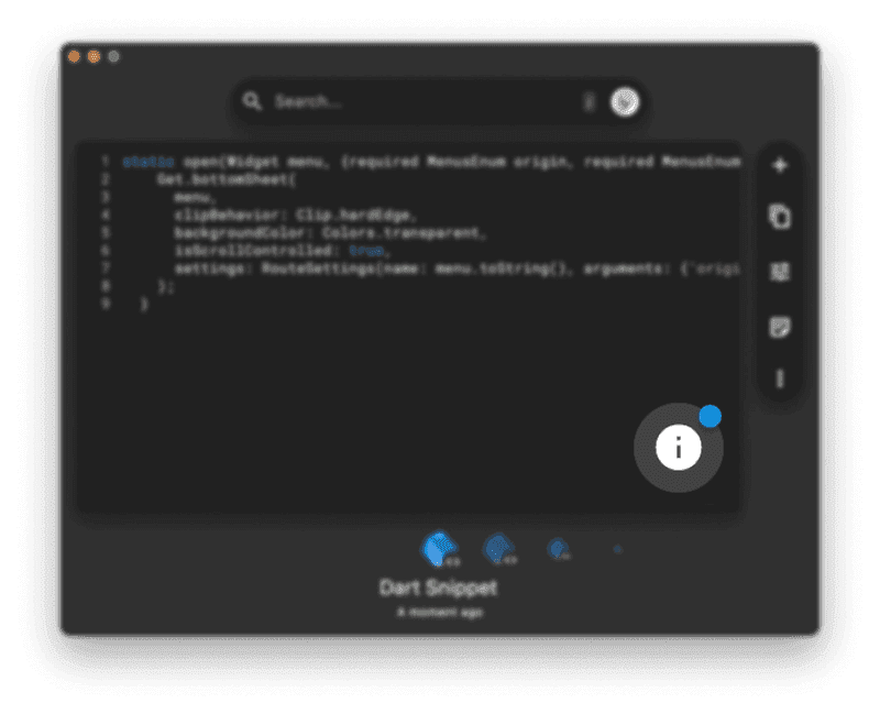 A notification that there's new data in the information view.
