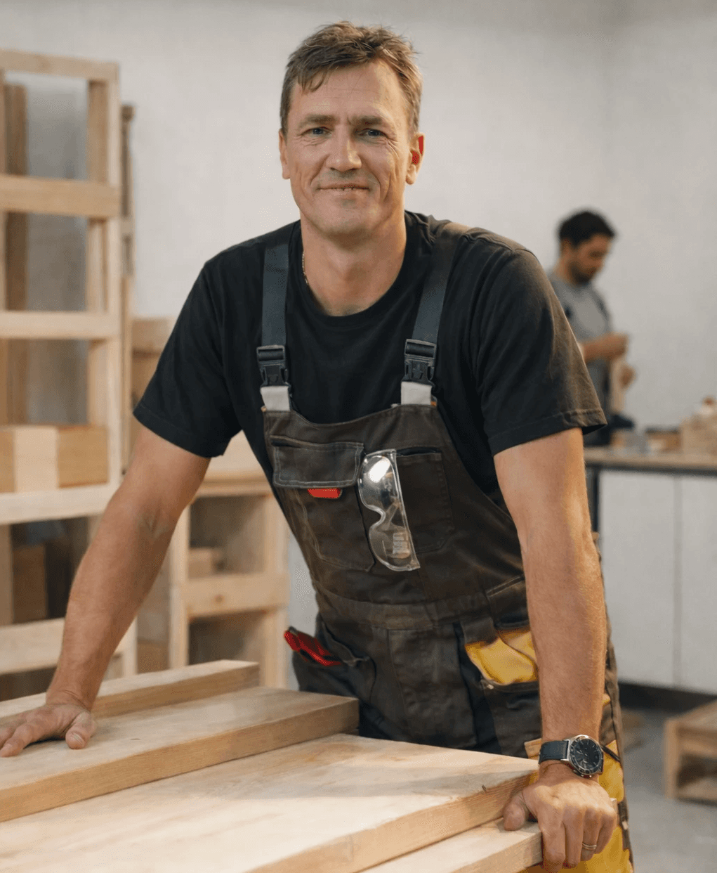 Carpenter working on a roof