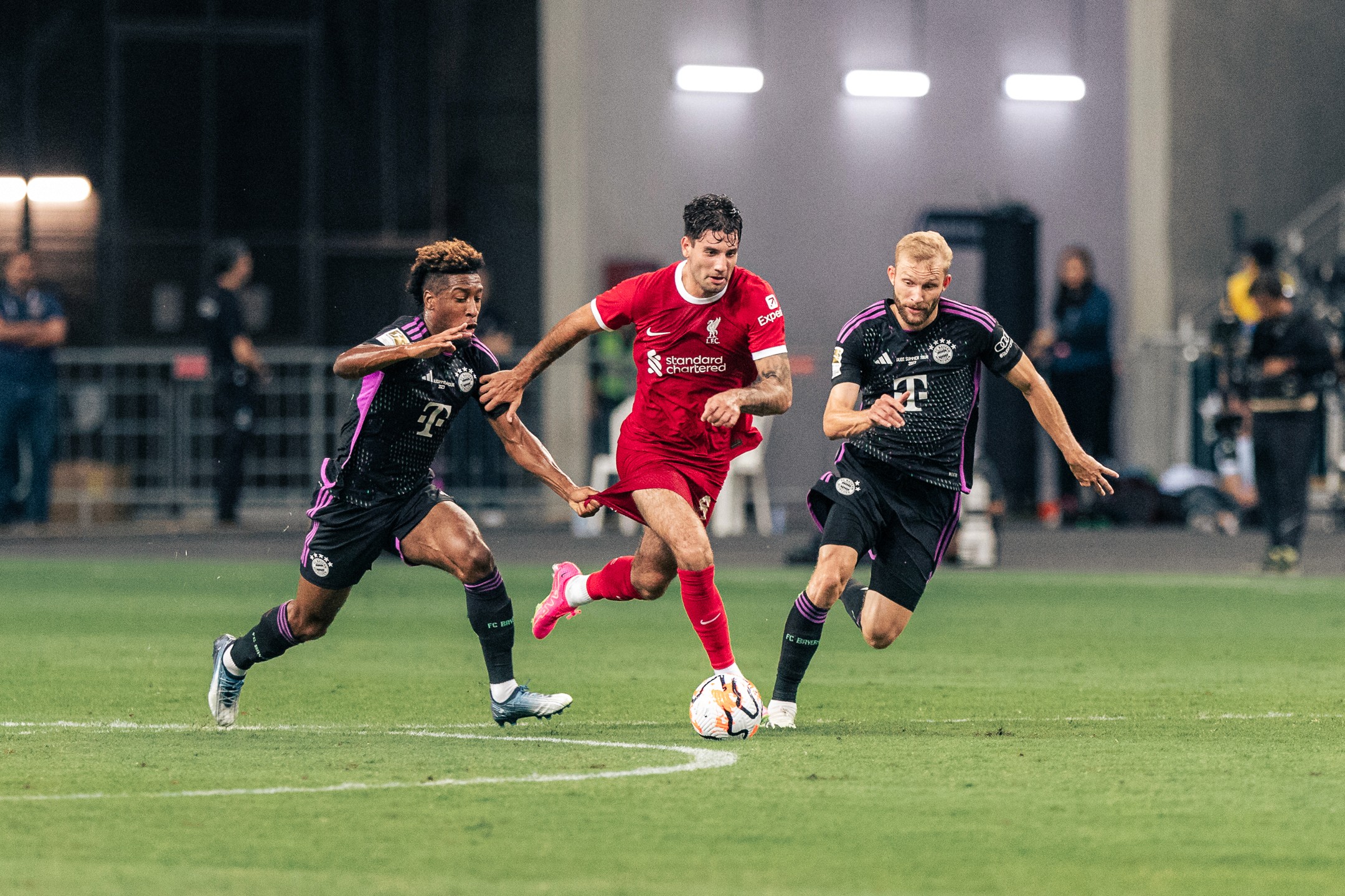 Dominik Szoboszlai of Liverpool dribbling past players at the Singapore Festival of Football 2023, photographed by Edmund Wong