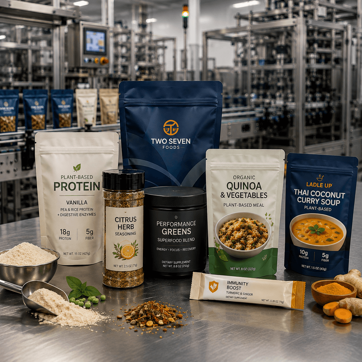Packaged food product and dry ingredients