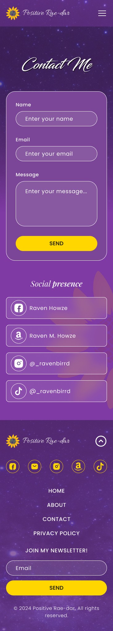 Contact Page (Mobile Version)