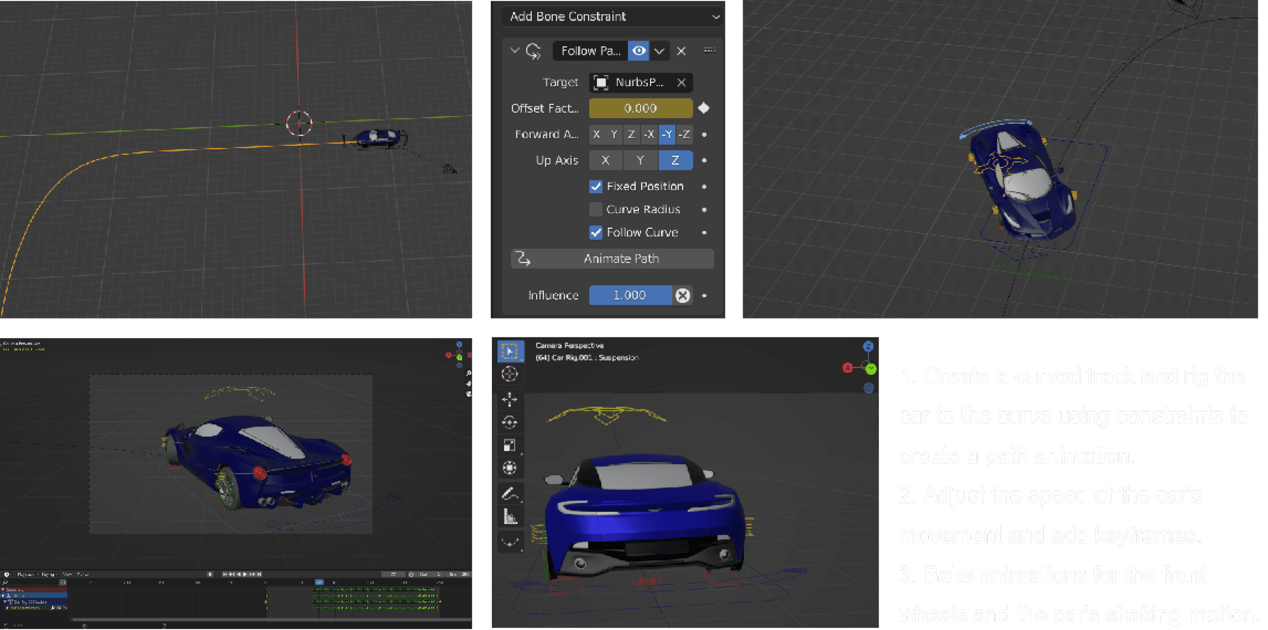 Car path animation setup