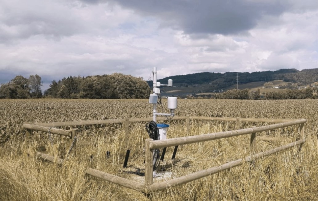 A sensor installed in a field