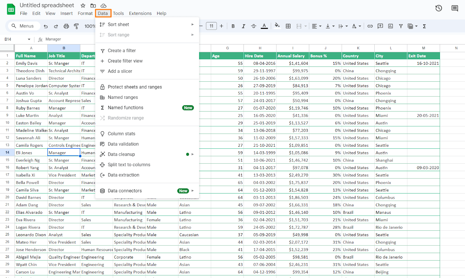 Navigate to "Data"