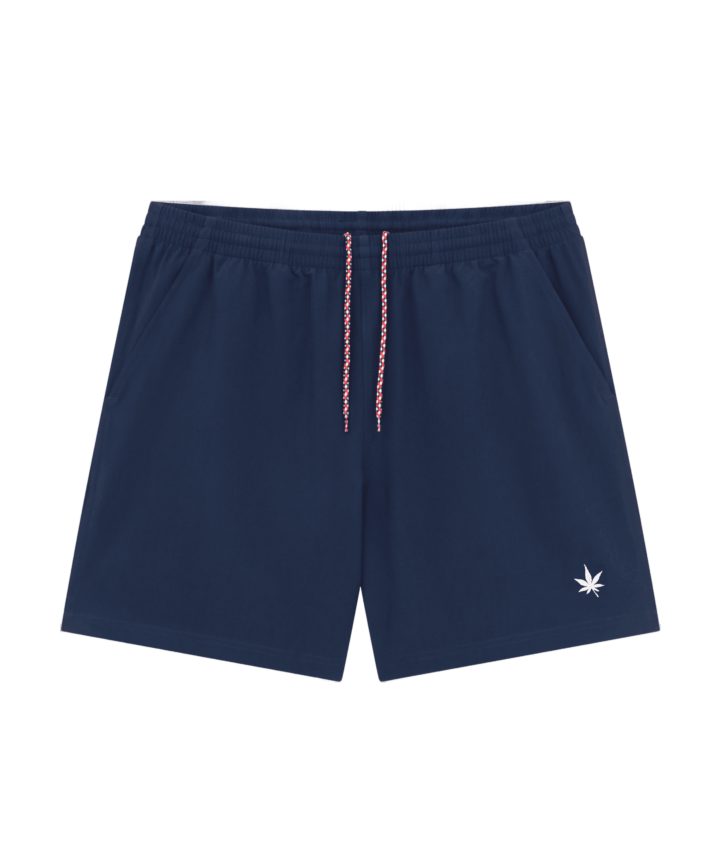 Court Short in Navy White Leaf
