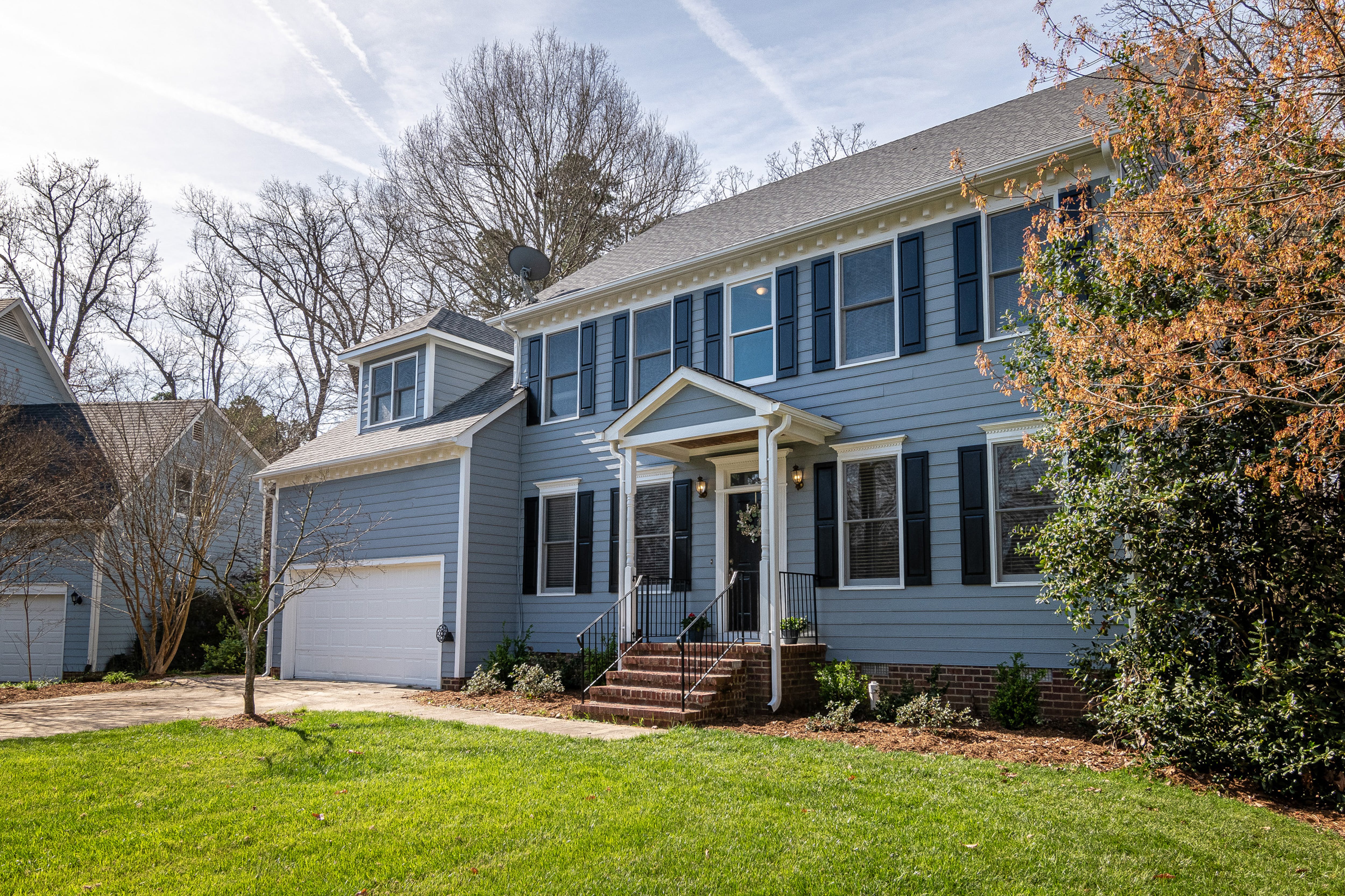 White and blue wooden mortgage house