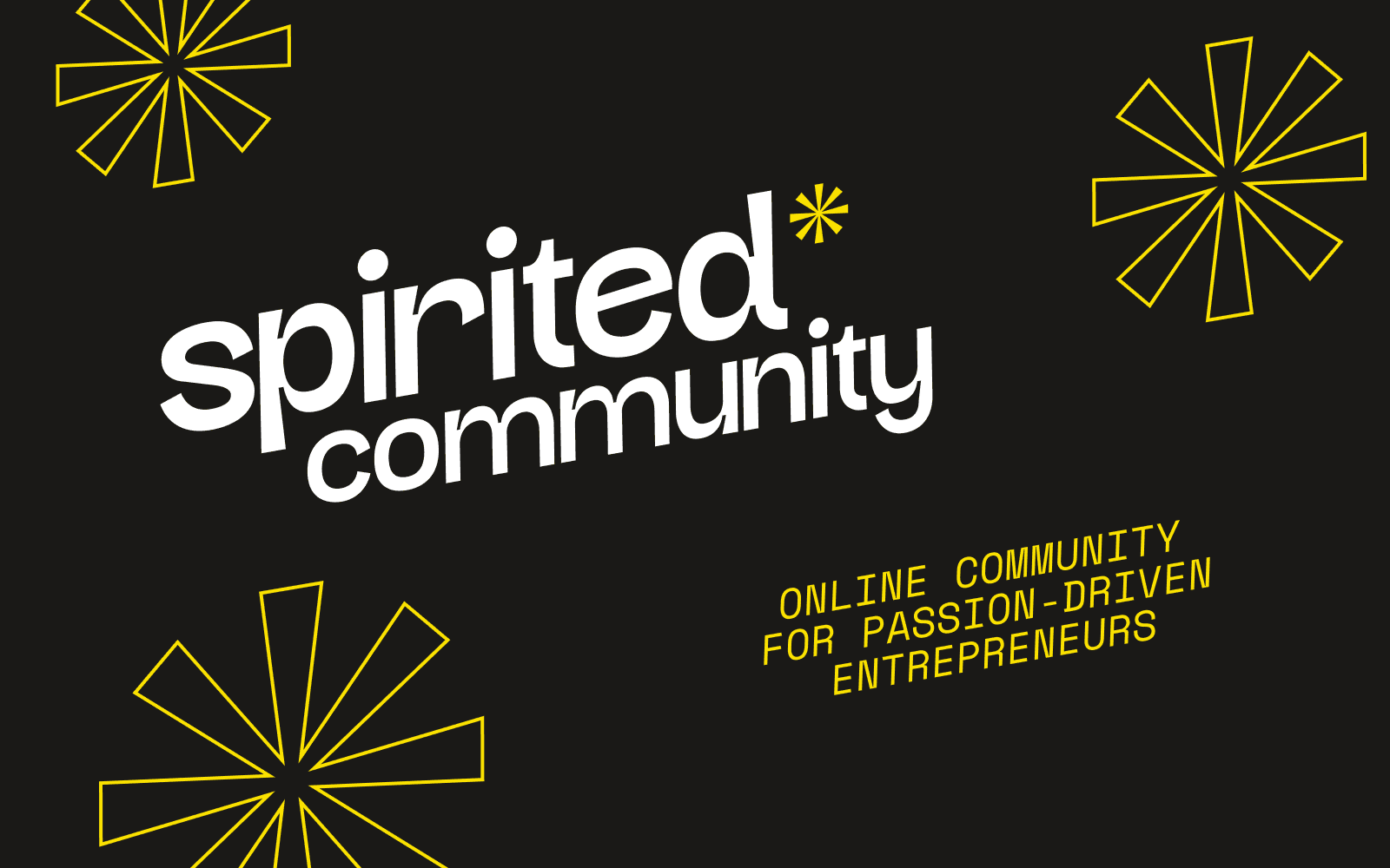 An example of splash visual created by Orzyon Studio for the Spirited Community.