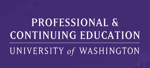 Alt text: "Logo of UCI Division of Continuing Education featuring 'UCI' in bold dark blue letters with a geometric design on the 'U' representing a book, followed by the words 'Division of Continuing Education' in a lighter shade of blue.