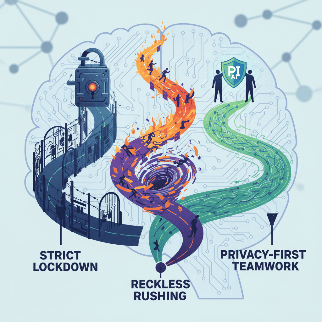 3 paths to AI/app development - lockdown, rushing, privacy-first