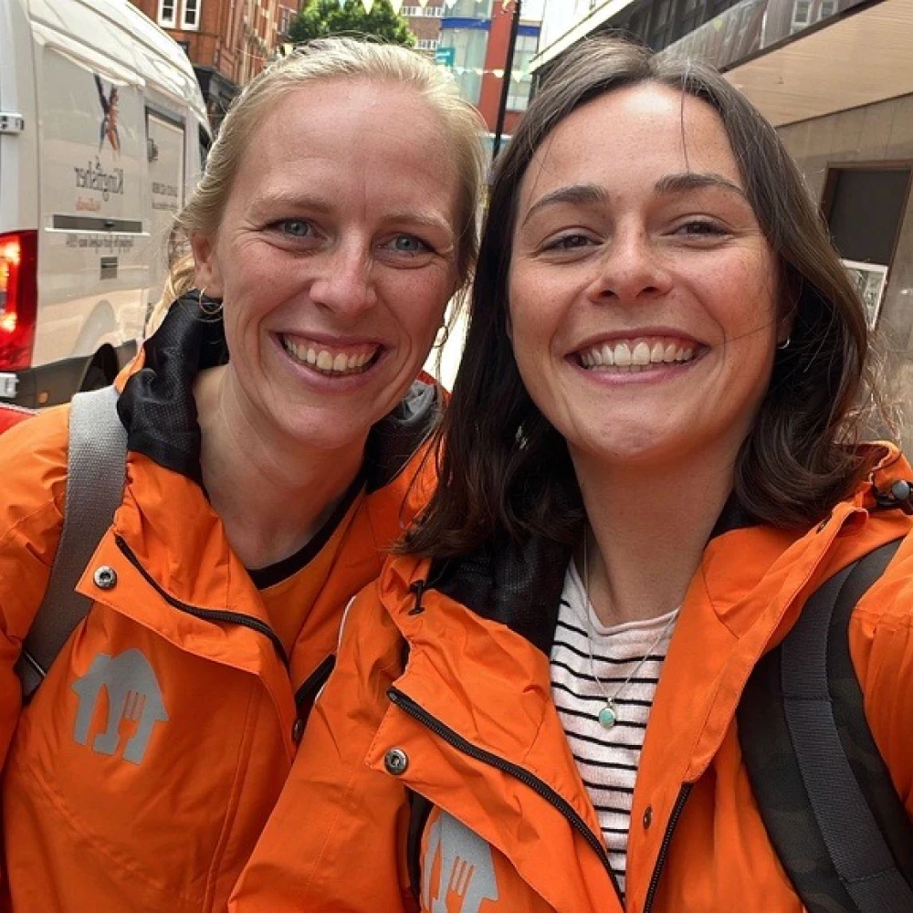Two ladies smiling