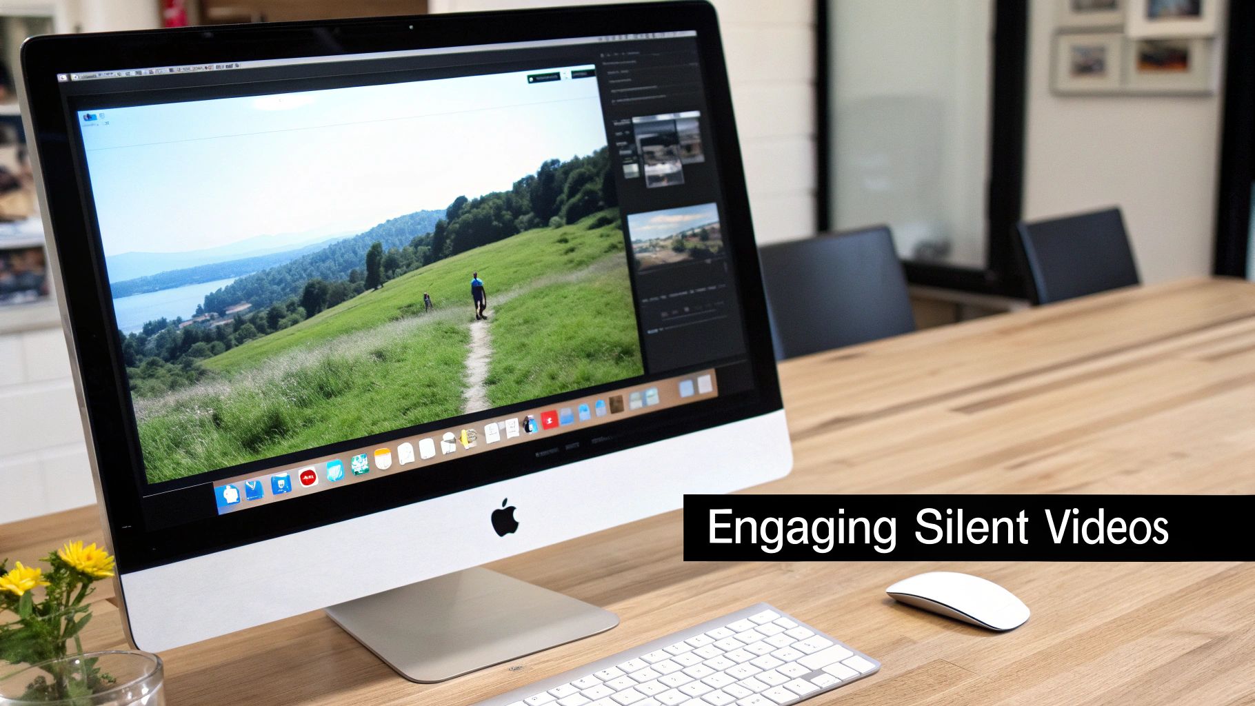 A clean and organized Mac desktop ready for a screen recording session.