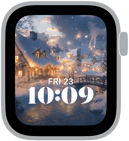 an apple watch face from the winter wonderland collection