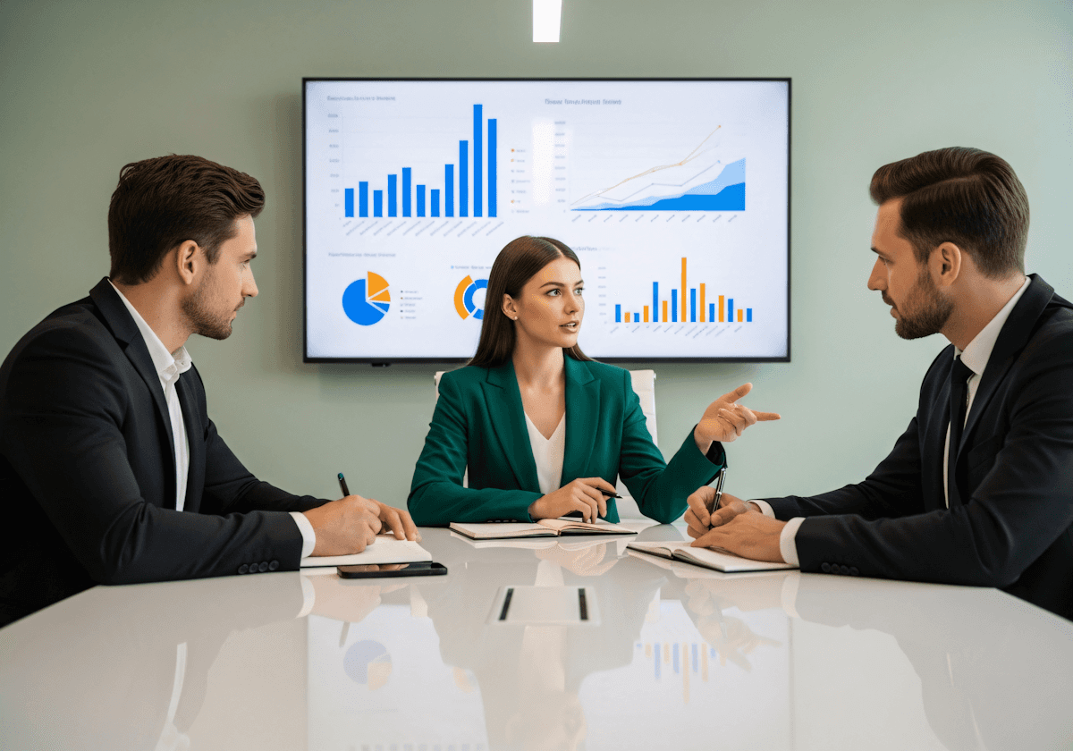a man and a woman shaking hands in business meeting