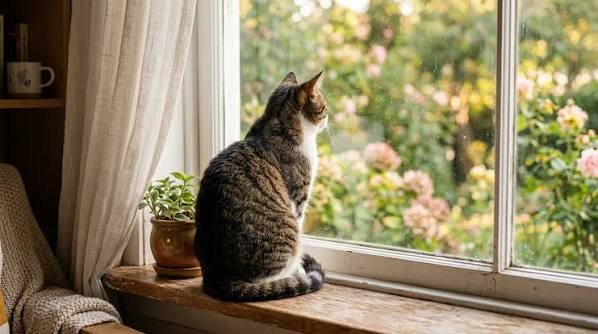 Cat resting at home