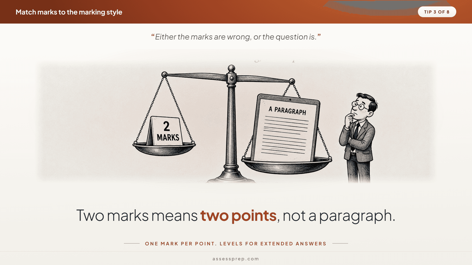 Match the marks to the marking style