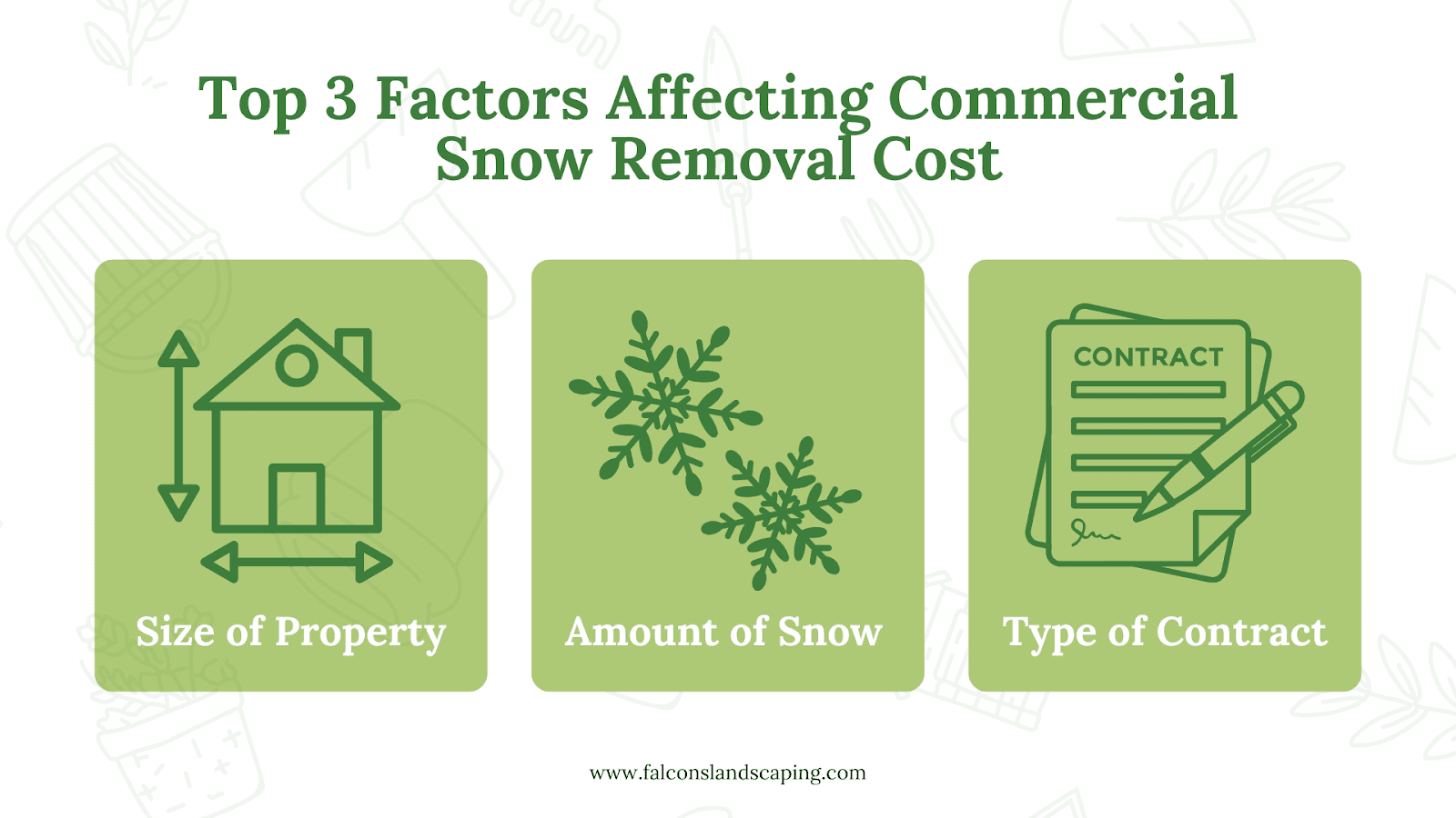 The top 3 factors affecting commercial snow removal cost in Mississauga.