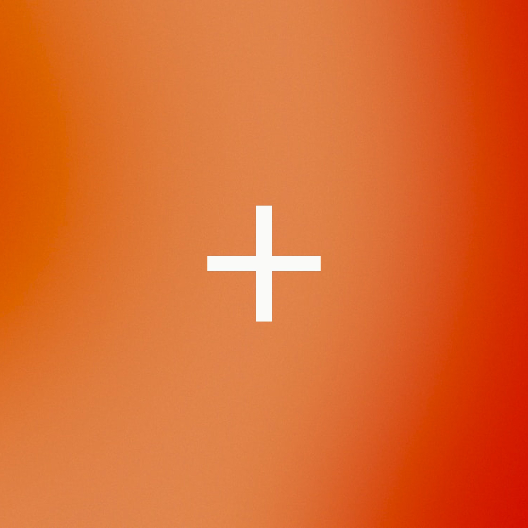 Orange gradient textured background with a plus sign overlaying