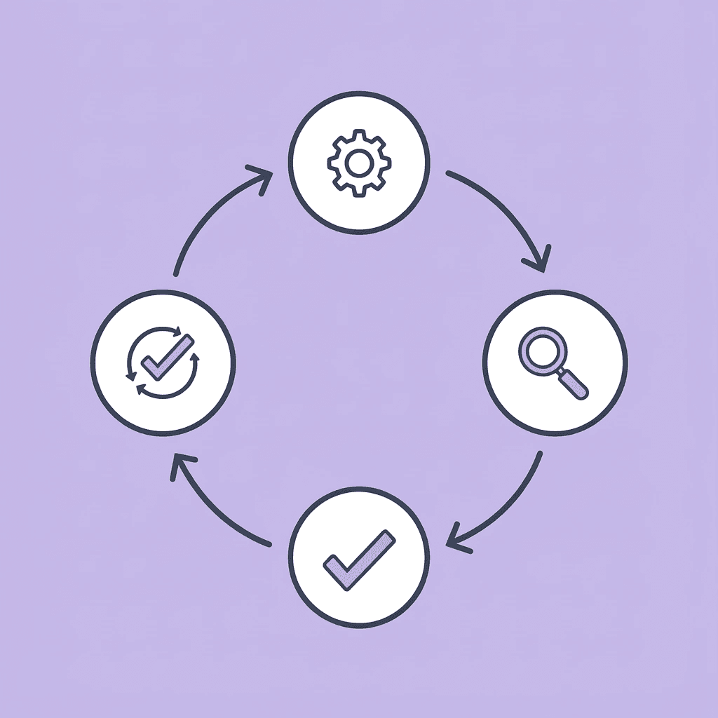 Circular cycle showing Assessment & Vision, Planning, Implementation, and Optimization phases