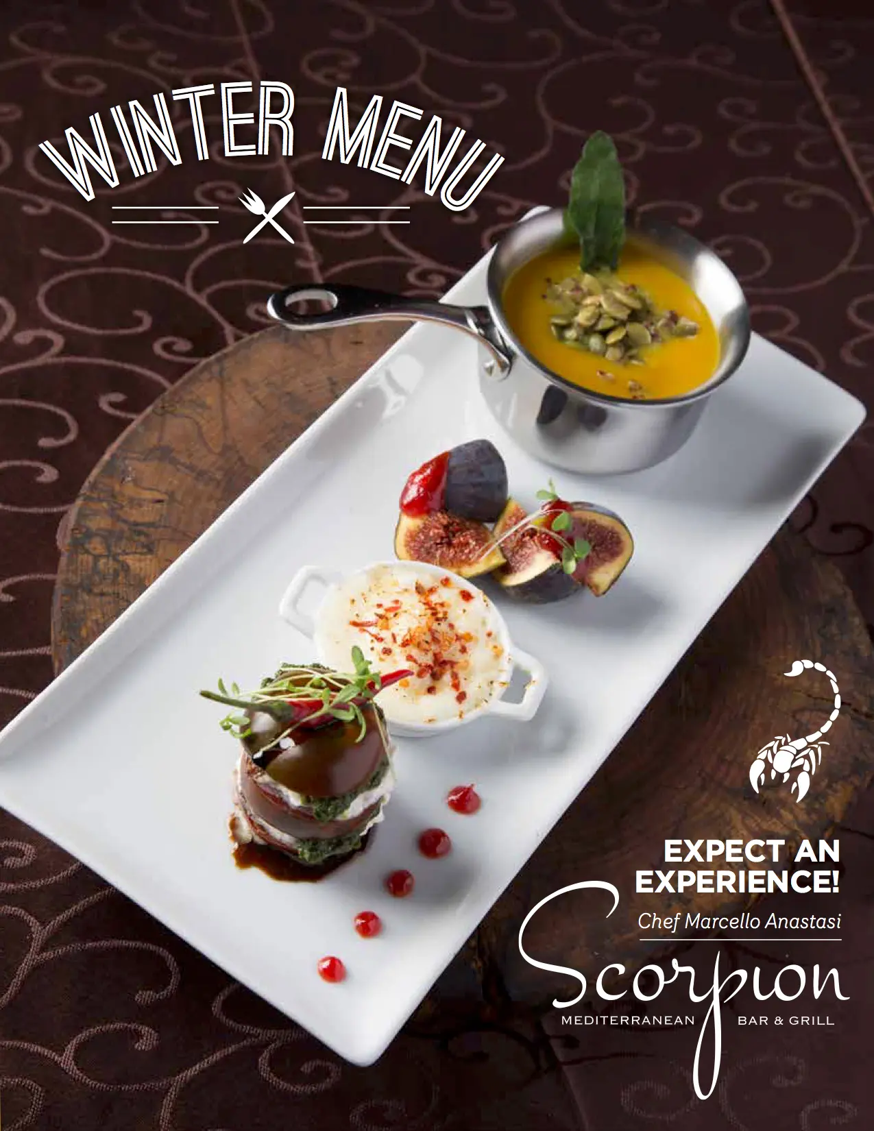 Scorpion Chef Mediterranean Bar and Grill winter menu gourmet tasting plate by Chef Marcello Anastasi Vancouver Island BC