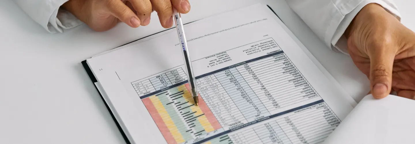 Doctor pointing a chart