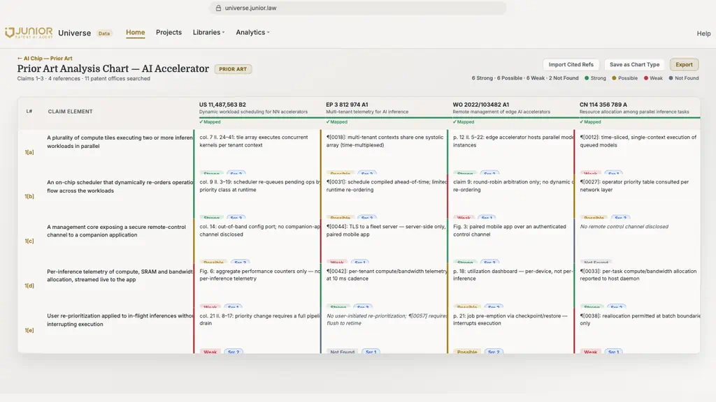 Clicking a chart cell to reveal pinpoint evidence citations and asking JR3 about the mapping