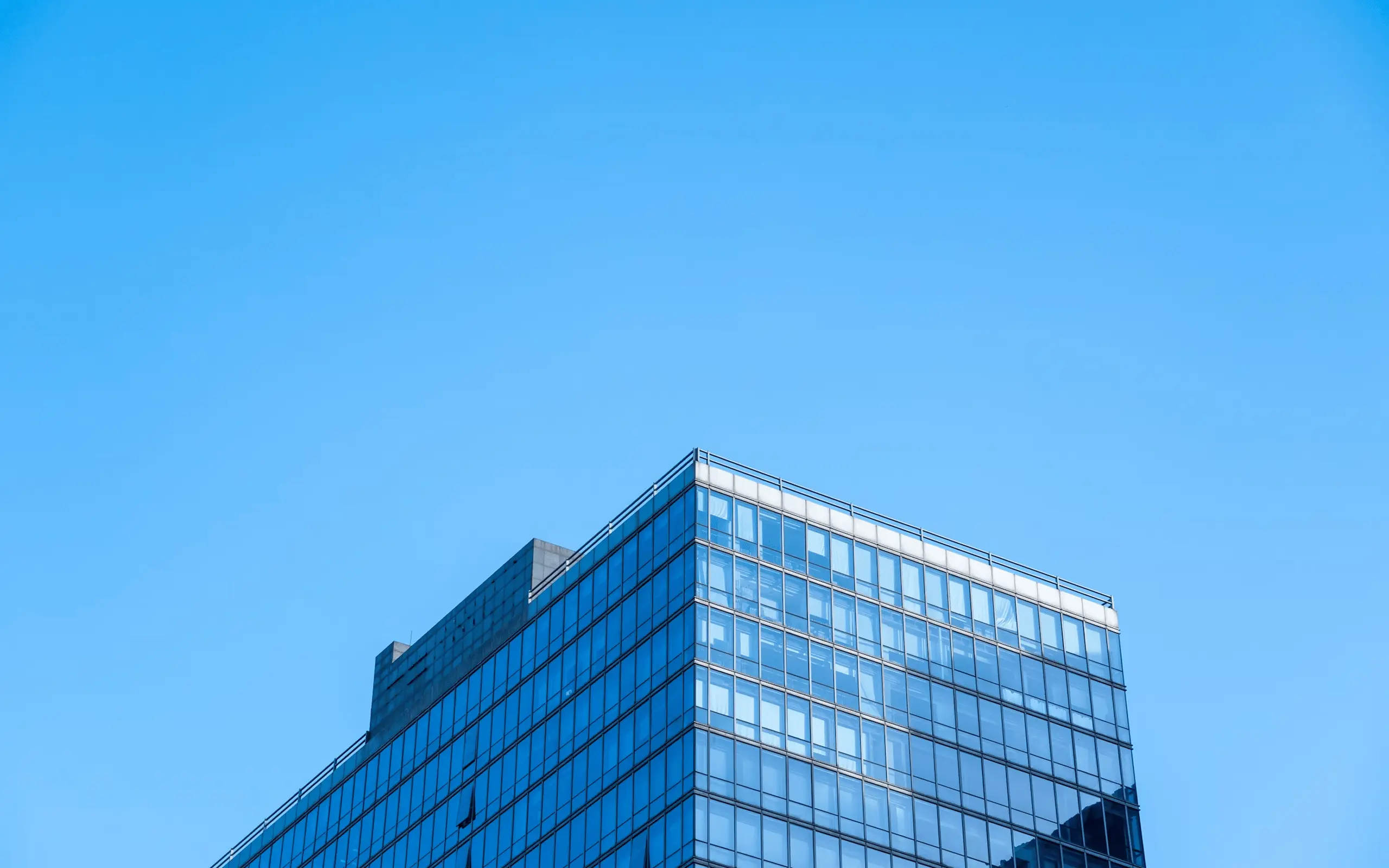 Secure modern glass office building.