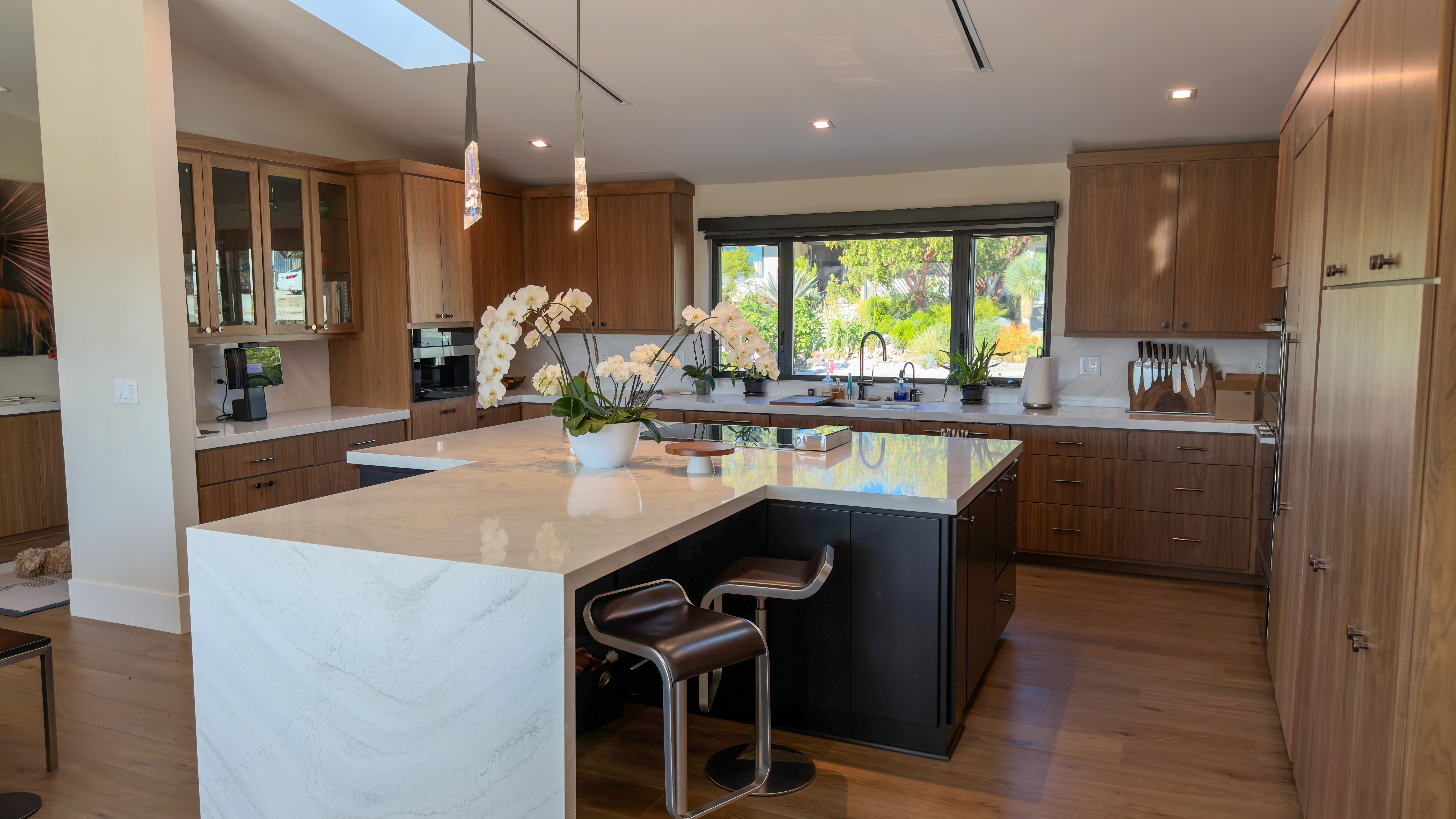 Entryway of the modern home, showcasing clean lines and sleek design.