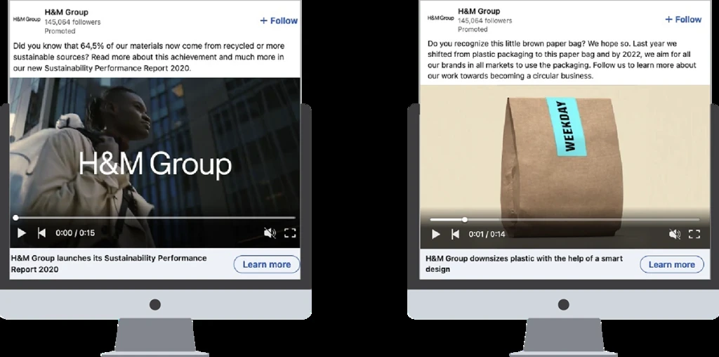H&M Group LinkedIn video ad used for corporate brand storytelling.