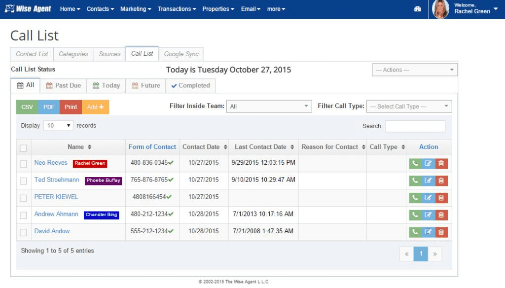 The interface of Wise Agent&nbsp;