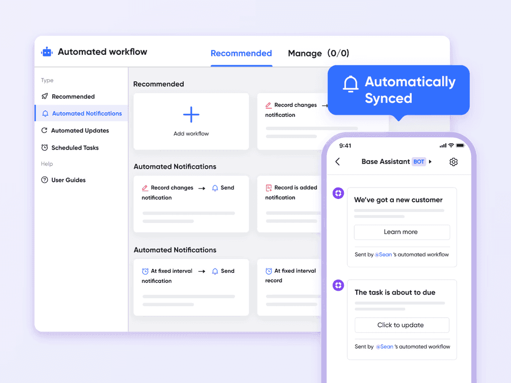 Automated workflow setup in Lark