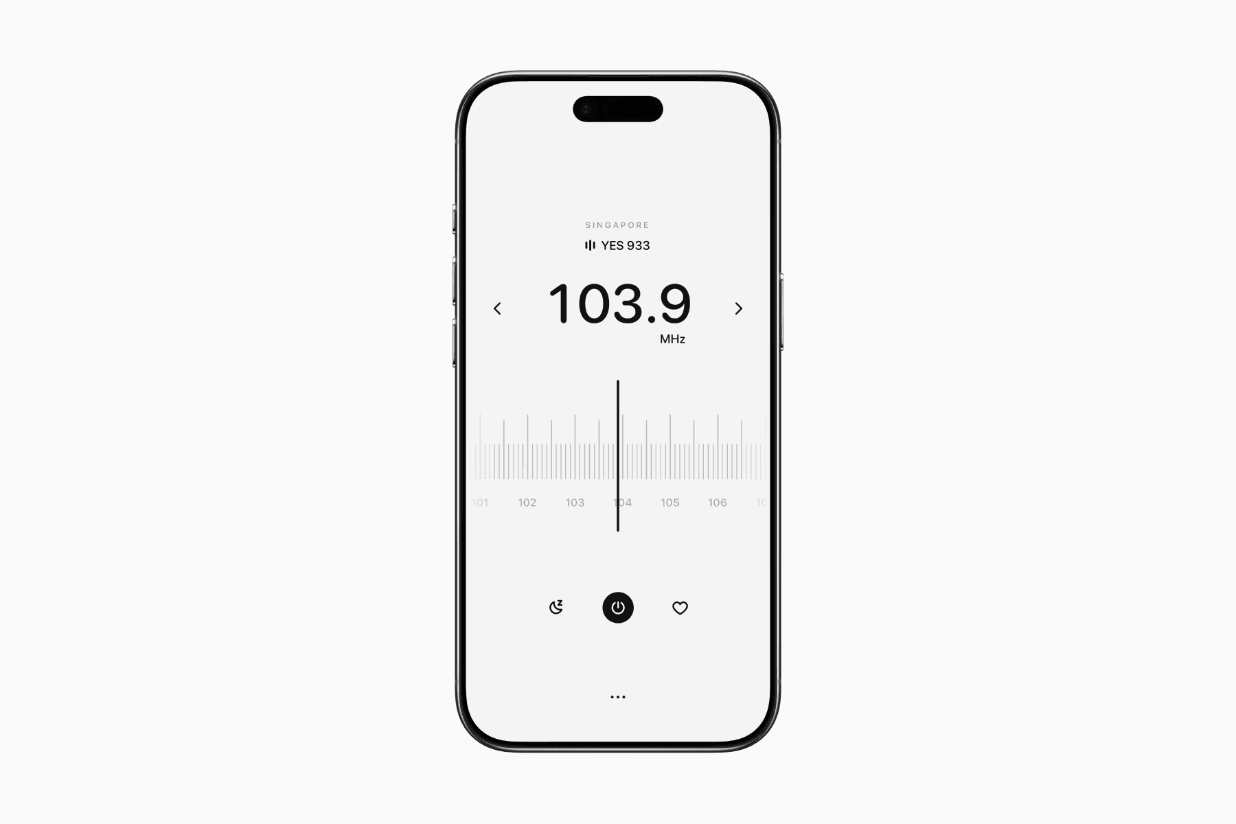 The Radio app radio page