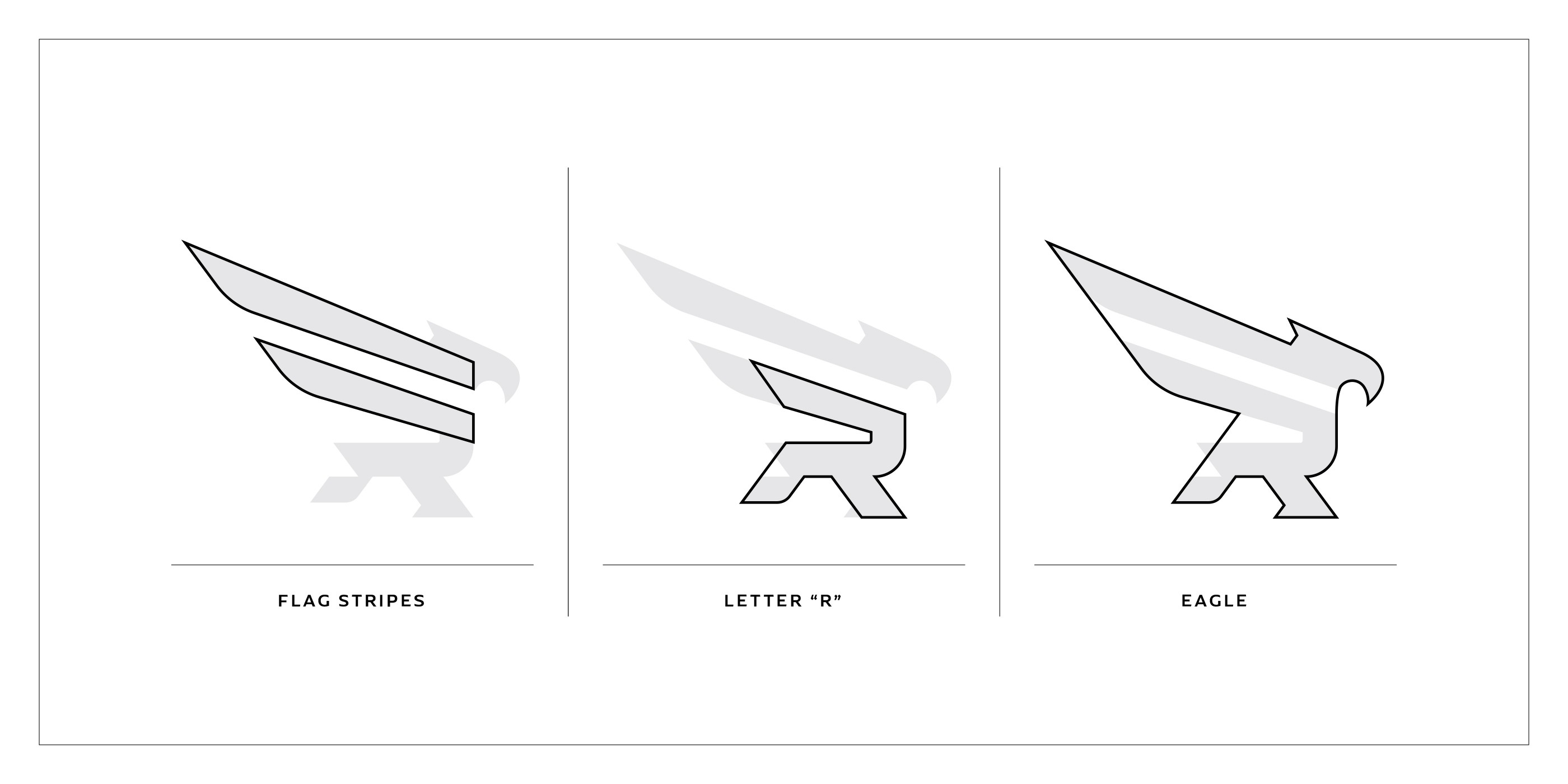 Revolution Athletics 'Eagle R' logo combining a custom letter R with a sharp eagle head profile in a sleek sports branding style.