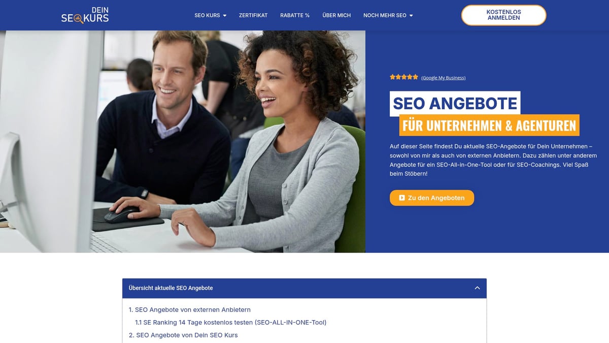 Top 7 SEO Angebote 2026: Die Besten Deals Für Ihren Erfolg - SEO auf Erfolgsbasis von Dein SEO Kurs