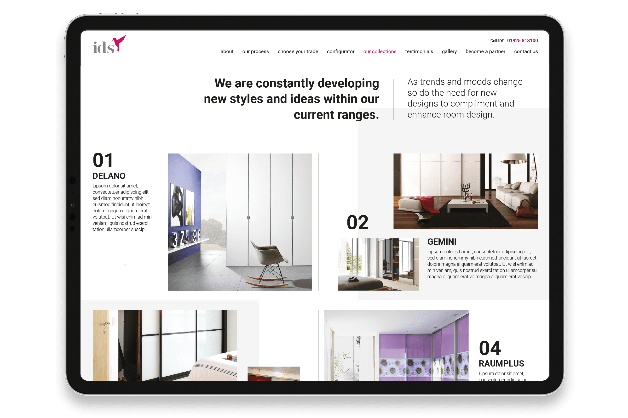 New ID website, collections page