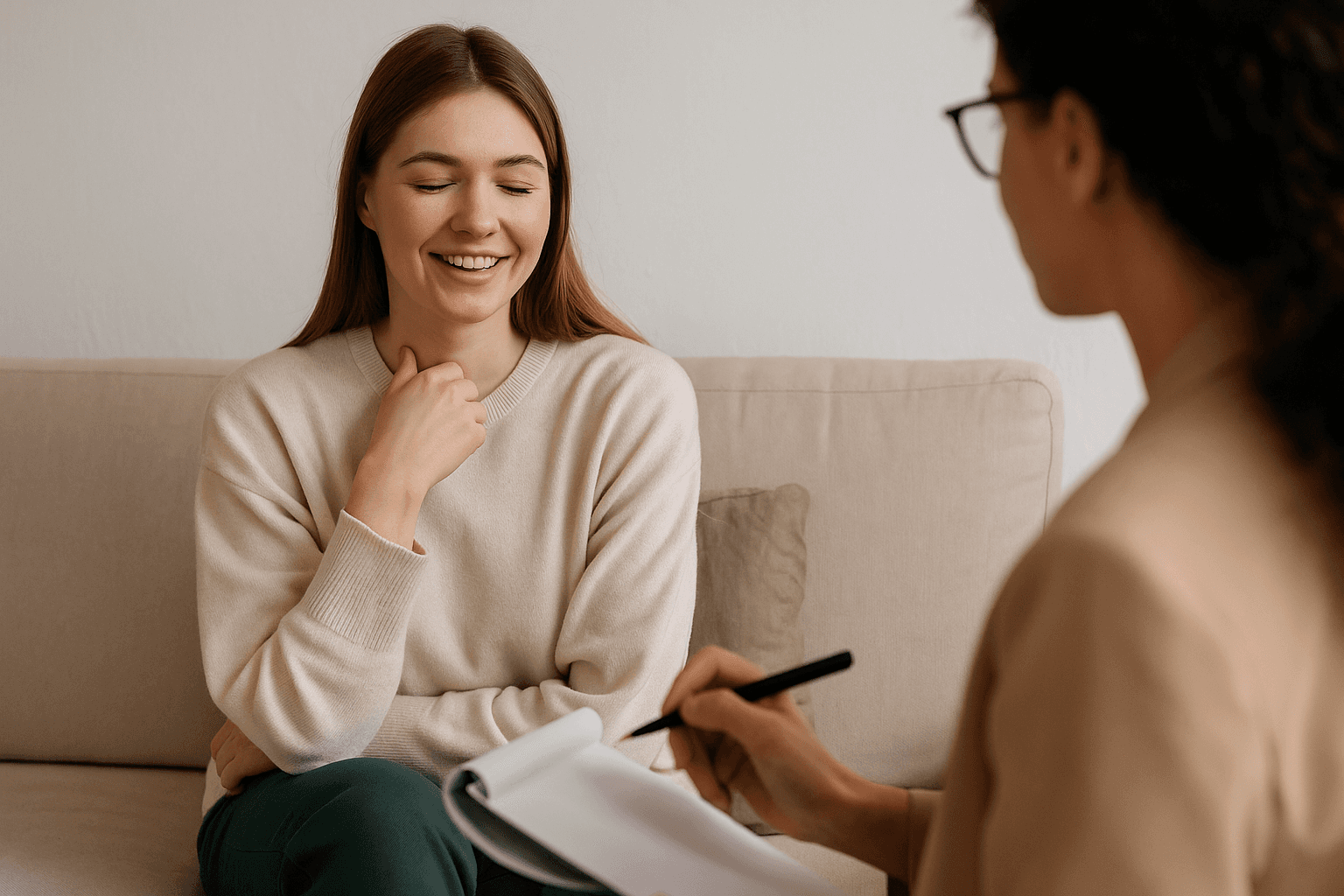 Photo for figurative purposes of a woman working from home in a concentrated attitude while taking notes in a notebook.