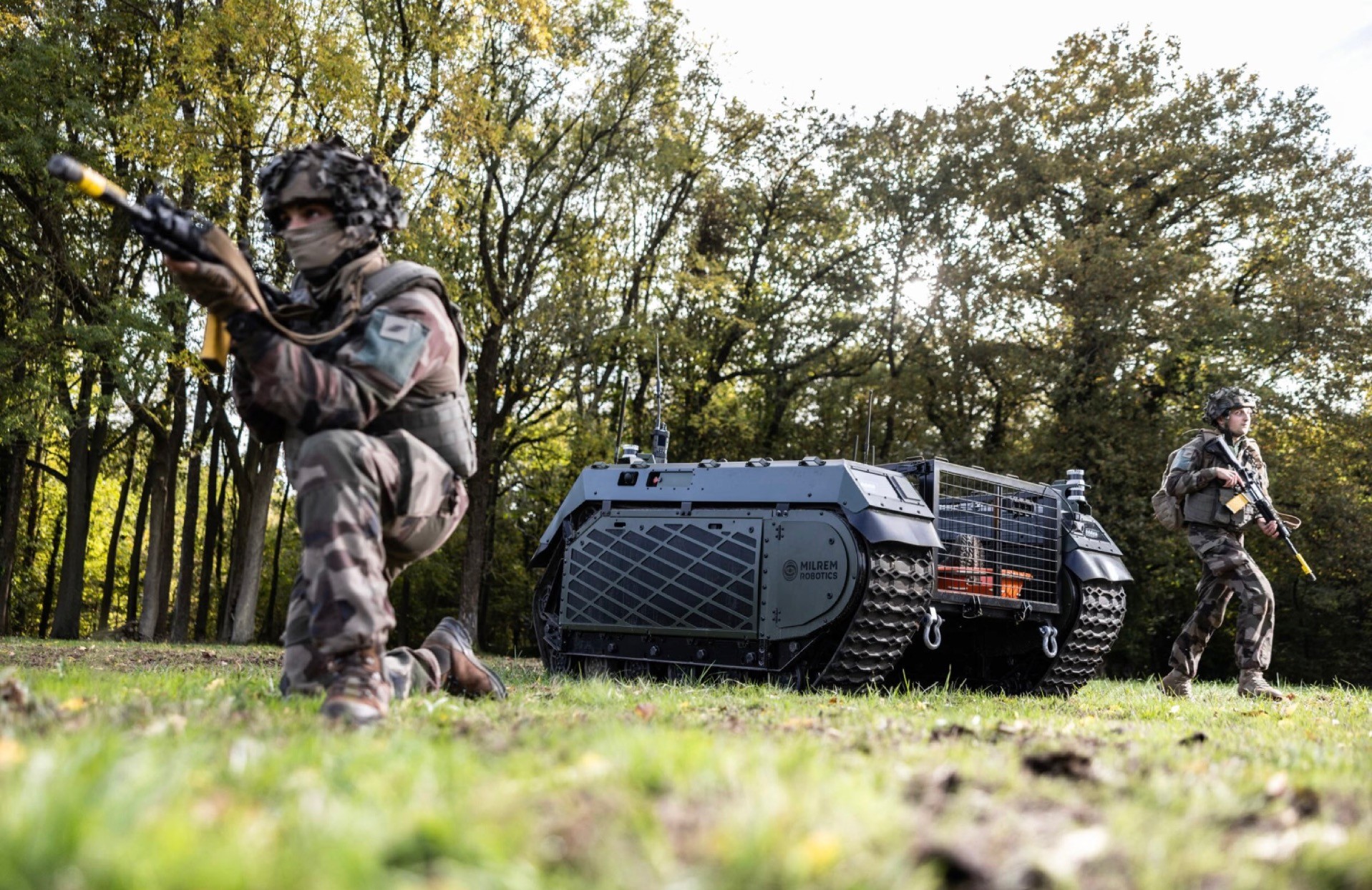 Soldiers with an UGV