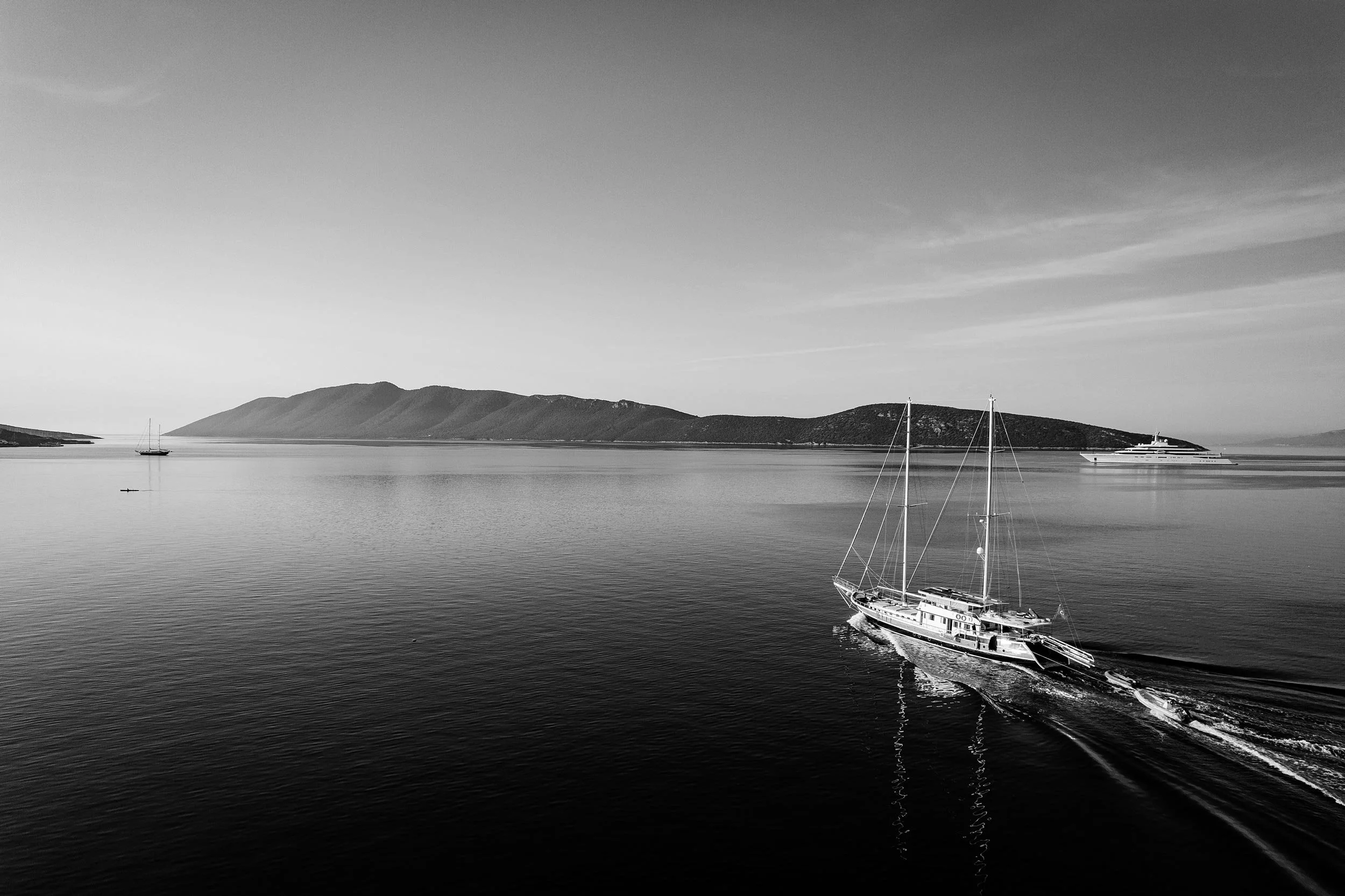 Sailing Boat on a lake in Bodrum Turkey