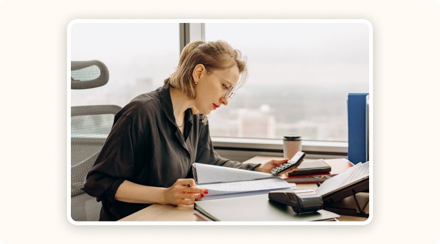 Woman analyzing sales reports