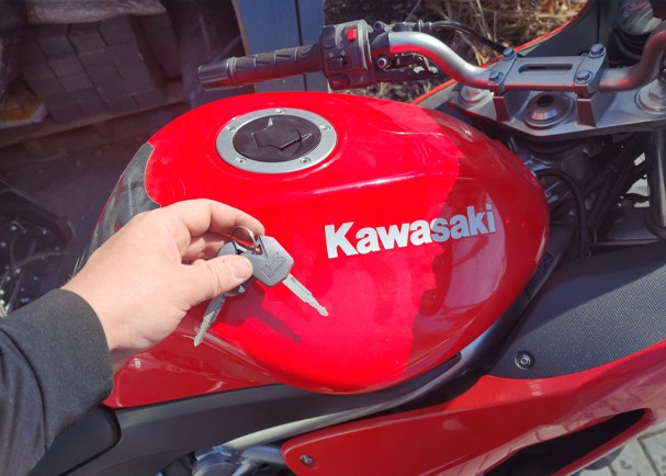 Kawasaki motorcycle key replacement completed by CarKeyAction in Calgary.